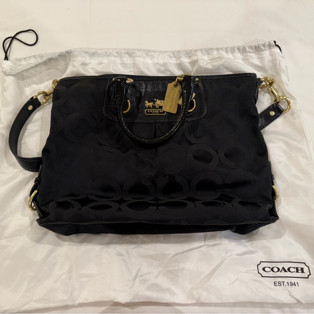 Coach Black Satchel with Gold Hardware